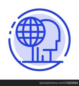 Global Marketing, Finance, Global, Marketing, Outsource Blue Dotted Line Line Icon