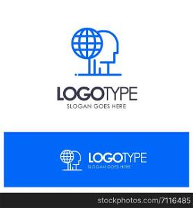 Global Marketing, Finance, Global, Marketing, Outsource Blue outLine Logo with place for tagline
