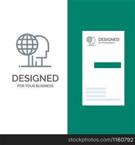 Global Marketing, Finance, Global, Marketing, Outsource Grey Logo Design and Business Card Template
