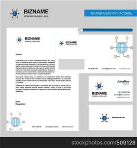 Global network Business Letterhead, Envelope and visiting Card Design vector template