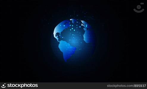 Global network connection with world map background, Symbol of International communication, Social media and Digital devices technology which spans the entire earth.