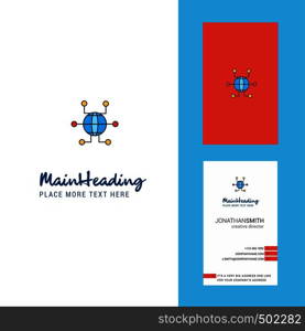 Global network Creative Logo and business card. vertical Design Vector