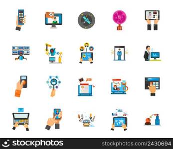 Global network icon set. Can be used for topics like connection, communication, technology, internet, device
