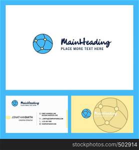 Global network Logo design with Tagline & Front and Back Busienss Card Template. Vector Creative Design