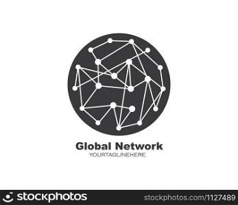 global network logo icon vector illustration design template