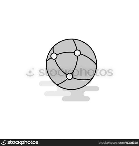 Global network Web Icon. Flat Line Filled Gray Icon Vector