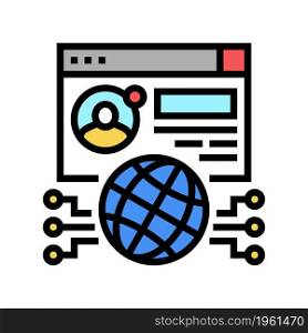 global networking color icon vector. global networking sign. isolated symbol illustration. global networking color icon vector illustration