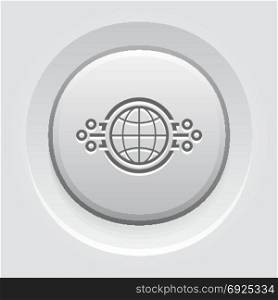 Global Networking Icon.. Global Networking Icon. Modern computer network technology sign. Digital graphic symbol. Concept design elements.