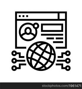global networking line icon vector. global networking sign. isolated contour symbol black illustration. global networking line icon vector illustration