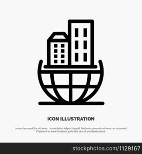 Global Organization, Architecture, Business, Sustainable Line Icon Vector