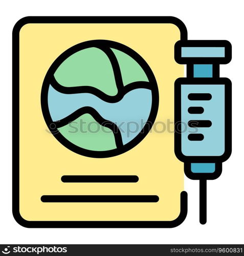 Global pcr result icon outline vector. Test health. Negative test color flat. Global pcr result icon vector flat