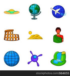 Global policy icons set. Cartoon set of 9 global policy vector icons for web isolated on white background. Global policy icons set, cartoon style