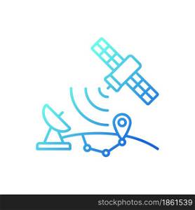 Global Positioning System gradient linear vector icon. Satellite-based radionavigation system. GPS positioning. Thin line color symbol. Modern style pictogram. Vector isolated outline drawing. Global Positioning System gradient linear vector icon