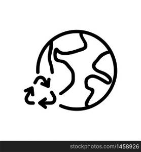 global recycling icon vector. global recycling sign. isolated contour symbol illustration. global recycling icon vector outline illustration