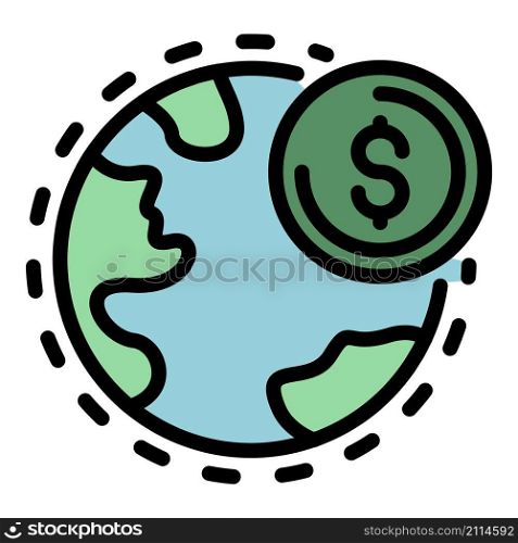 Global restructuring icon. Outline global restructuring vector icon color flat isolated. Global restructuring icon color outline vector