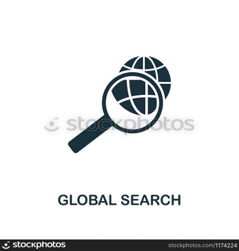 Global Search creative icon. Simple element illustration. Global Search concept symbol design from human resources collection. Can be used for web, mobile and print. web design, apps, software, print.. Global Search creative icon. Simple element illustration. Global Search concept symbol design from human resources collection. Perfect for web design, apps, software, print.