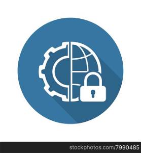 Global Security Icon. Flat Design. Business Concept. Isolated Illustration.. Global Security Icon. Flat Design.