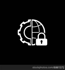 Global Security Icon. Flat Design.. Global Security Icon. Flat Design. Business Concept. Isolated Illustration.