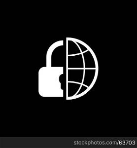 Global Security Icon. Flat Design.. Global Security Icon. Flat Design. Business Concept Isolated Illustration.