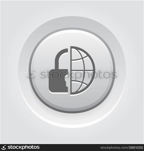 Global Security Icon. Global Security Icon. Business Concept Grey Button Design