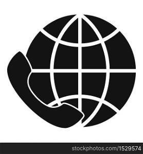 Global service center icon. Simple illustration of global service center vector icon for web design isolated on white background. Global service center icon, simple style