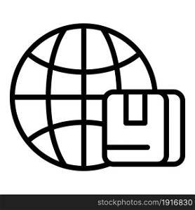 Global shipment icon outline vector. Export service. Delivery box. Global shipment icon outline vector. Export service