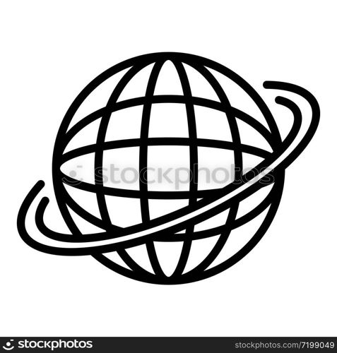 Global shipping icon. Outline global shipping vector icon for web design isolated on white background. Global shipping icon, outline style