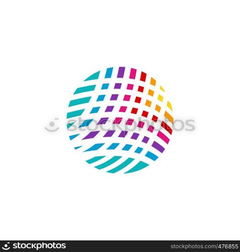 global sphere elements geometric digital abstract logo symbol icon vector design illustration