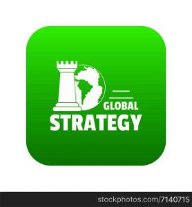 Global strategy icon green vector isolated on white background. Global strategy icon green vector
