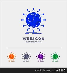 global, student, network, globe, kids 5 Color Glyph Web Icon Template isolated on white. Vector illustration. Vector EPS10 Abstract Template background