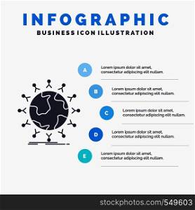 global, student, network, globe, kids Infographics Template for Website and Presentation. GLyph Gray icon with Blue infographic style vector illustration.. Vector EPS10 Abstract Template background