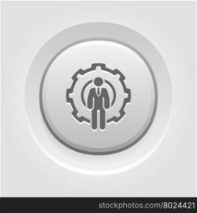 Global Support Icon. Global Support Icon. Business Concept. Grey Button Design