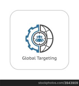 Global Targeting Icon. Flat Design.. Global Targeting Icon. Flat Design. Business Concept. Isolated Illustration.