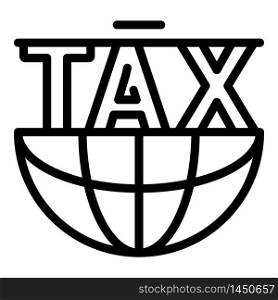Global tax form icon. Outline global tax form vector icon for web design isolated on white background. Global tax form icon, outline style