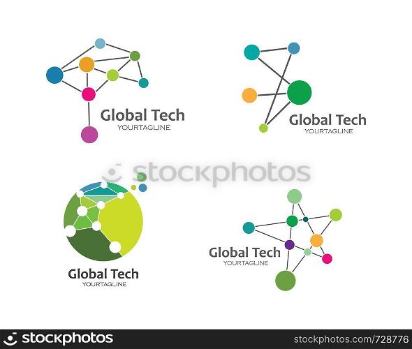 global technolgy logo icon vector illustration design template