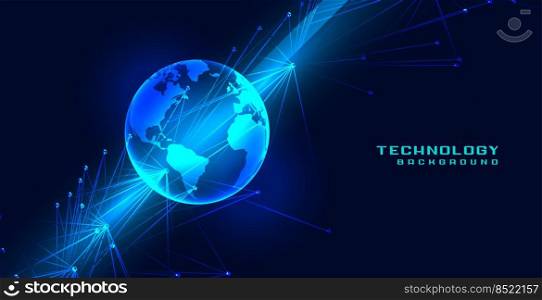 global technology earth concept with network lines
