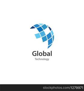 Global technology ilustration logo vector template