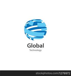 Global technology ilustration logo vector template