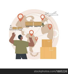Global transportation system abstract concept vector illustration. Worldwide logistics, international delivery service, global freight tracking software, transportation business abstract metaphor.. Global transportation system abstract concept vector illustration.