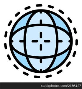 Global university icon. Outline global university vector icon color flat isolated. Global university icon color outline vector