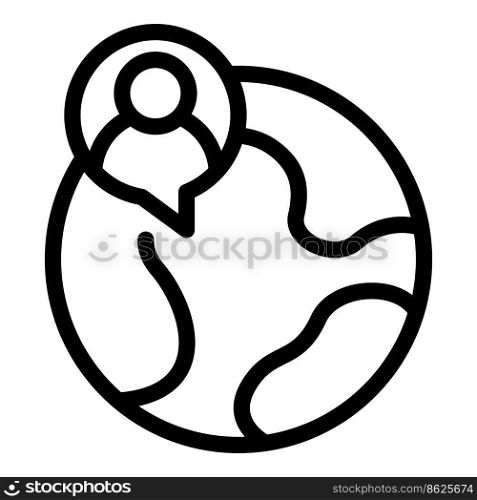 Global vacant job icon outline vector. Team post. Recruit chair. Global vacant job icon outline vector. Team post