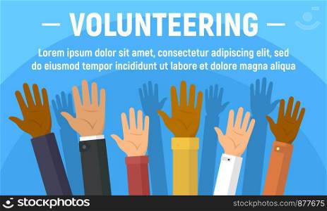 Global volunteering concept banner. Flat illustration of global volunteering vector concept banner for web design. Global volunteering concept banner, flat style