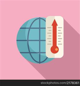 Global warming icon flat vector. Earth climate. Planet disaster. Global warming icon flat vector. Earth climate