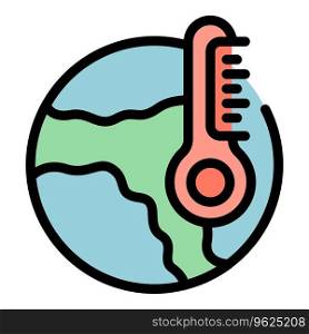 Global warming icon outline vector. Eco resource. Energy plant color flat. Global warming icon vector flat