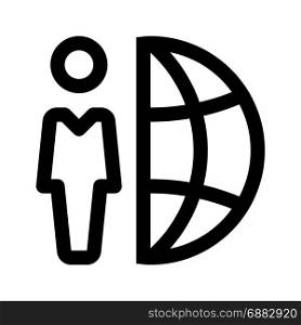 global worker, icon on isolated background