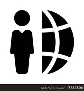 global worker, icon on isolated background,