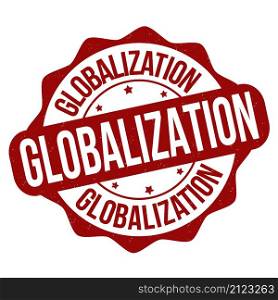 Globalization grunge rubber stamp on white background, vector illustration