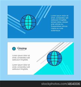 Globe abstract corporate business banner template, horizontal advertising business banner.