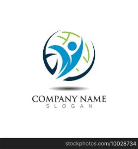 Globe abstract person logo business graphic design isolated on white vector