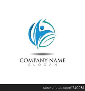 Globe abstract person logo business graphic design isolated on white vector